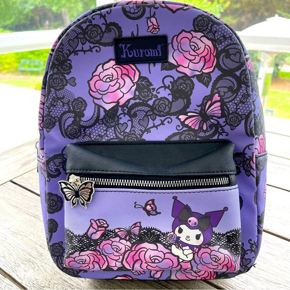 Sanrio Kuromi Purple and Pink Floral Mini Backpack